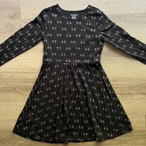 10/12 The Children's Place Black Cat Print Long-Sleeve Fall Halloween Dress